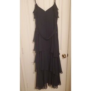 Tahari Womens evening gown dress navy size 8 in Navy Blue